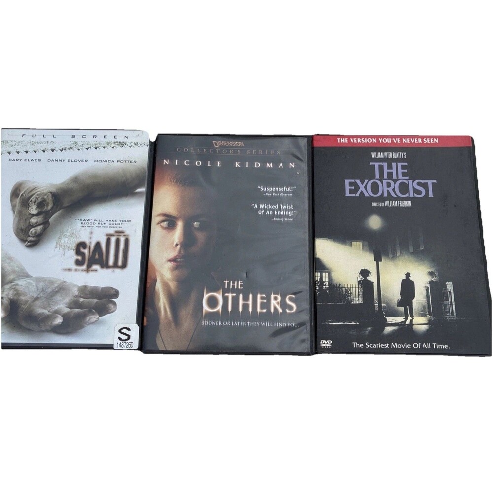 Lot Of 3 Scary DVDs, The Exorcist, The Others & SAW